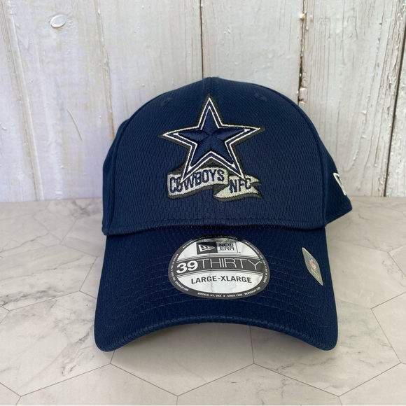 Dallas Cowboys New Era 39Thirty Sideline Navy Stretch Fitted Sz L-XL Hat Cap Dak - Picture 1 of 6